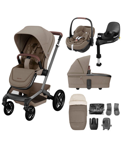 Maxi Cosi Pushchairs Maxi Cosi Fame Pushchair Bundle with Pebble 360 Pro² Car Seat - Truffle with Black Wheels