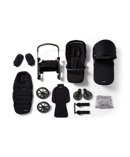 Nuna Nuna TRIV lx Pushchair with LYTL lx Carrycot, Footmuff & Gloves Bundle - Caviar