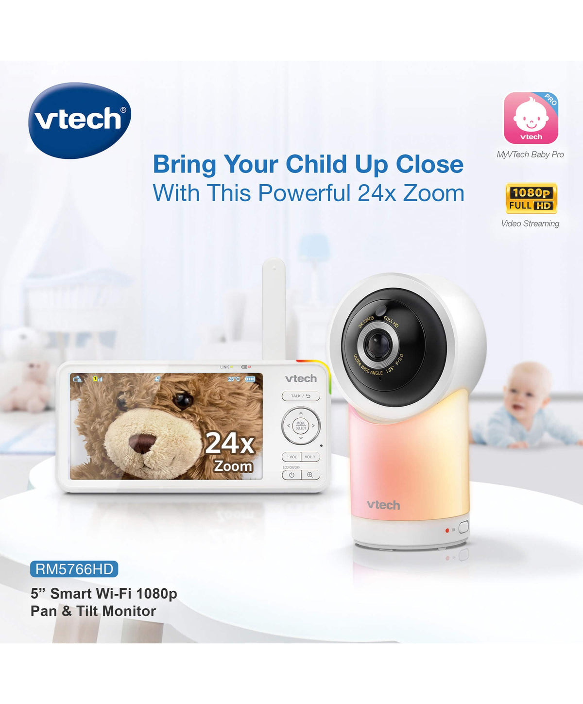 VTech Baby Video Monitor - Surveillance avec image et son clairs