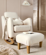 Bowdon Nursing Chair & Footstool Set - Off White Boucle