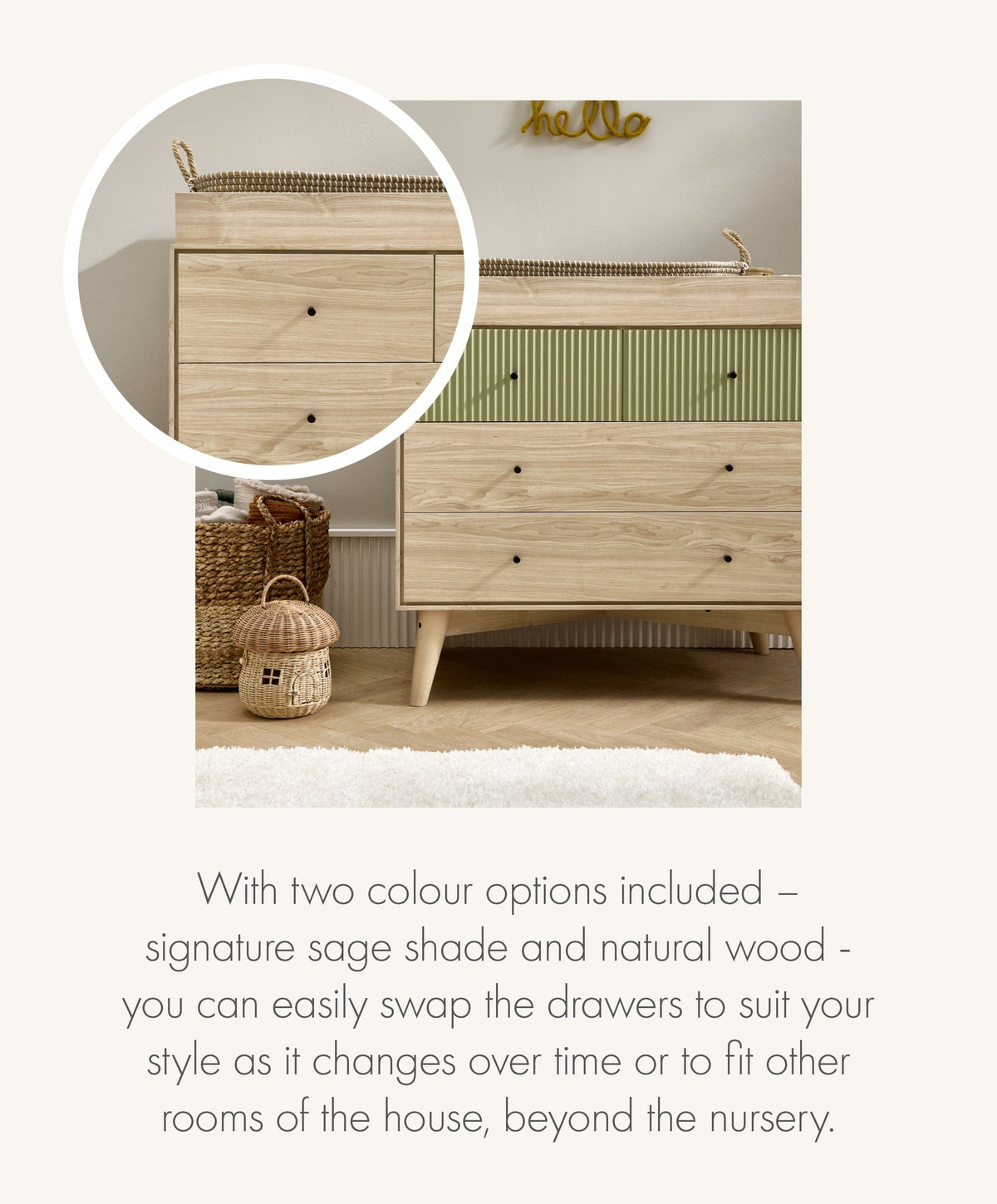 Natural wood nursery dresser discount