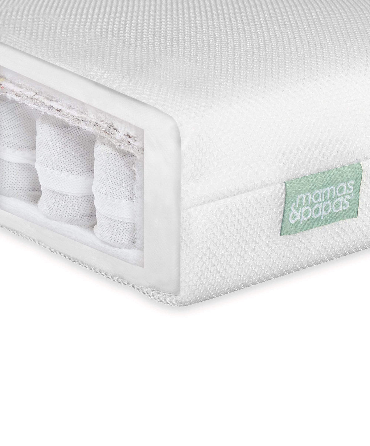 Mia Cotbed Premium Pocket Spring Mattress Bundle White Mamas Papas IE