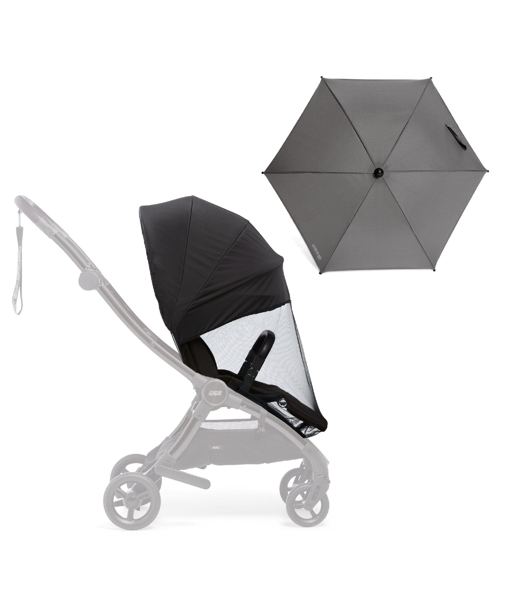 Grey pushchair shop parasol