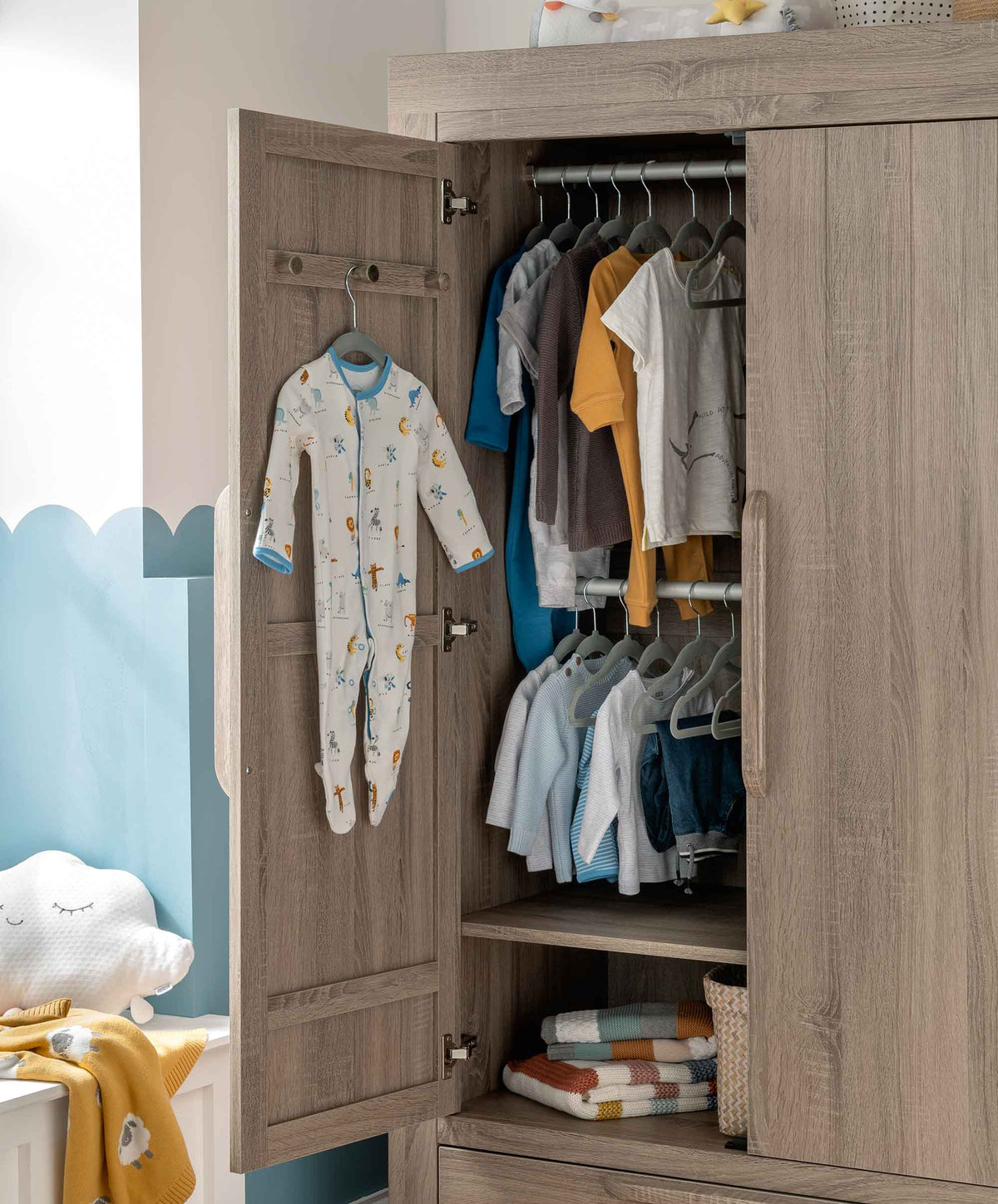 Franklin 2 Door Wardrobe Grey  Nursery Furniture – Mamas & Papas IE